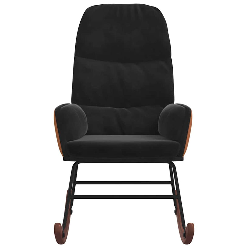 vidaXL fekete bársony hintaszék