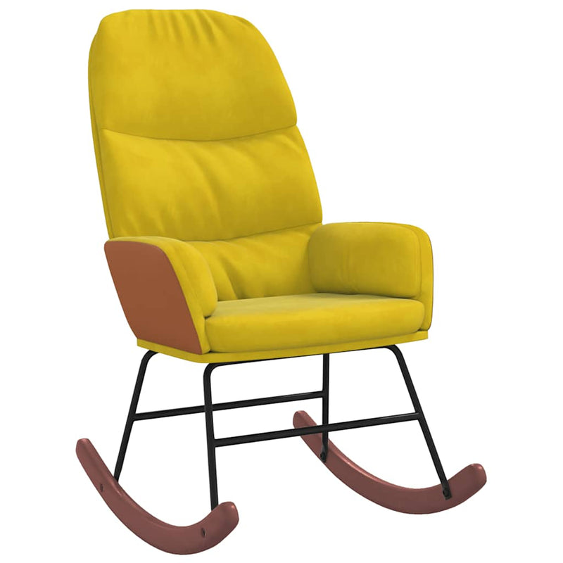 vidaXL sárga bársony hintaszék