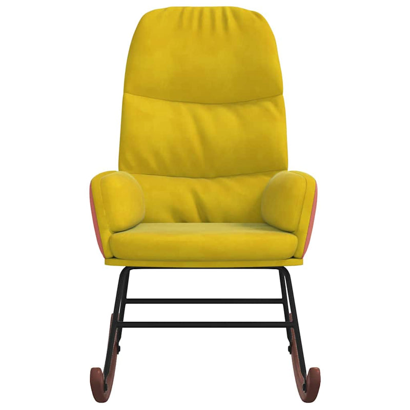 vidaXL sárga bársony hintaszék