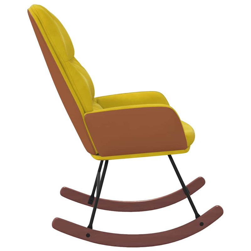 vidaXL sárga bársony hintaszék