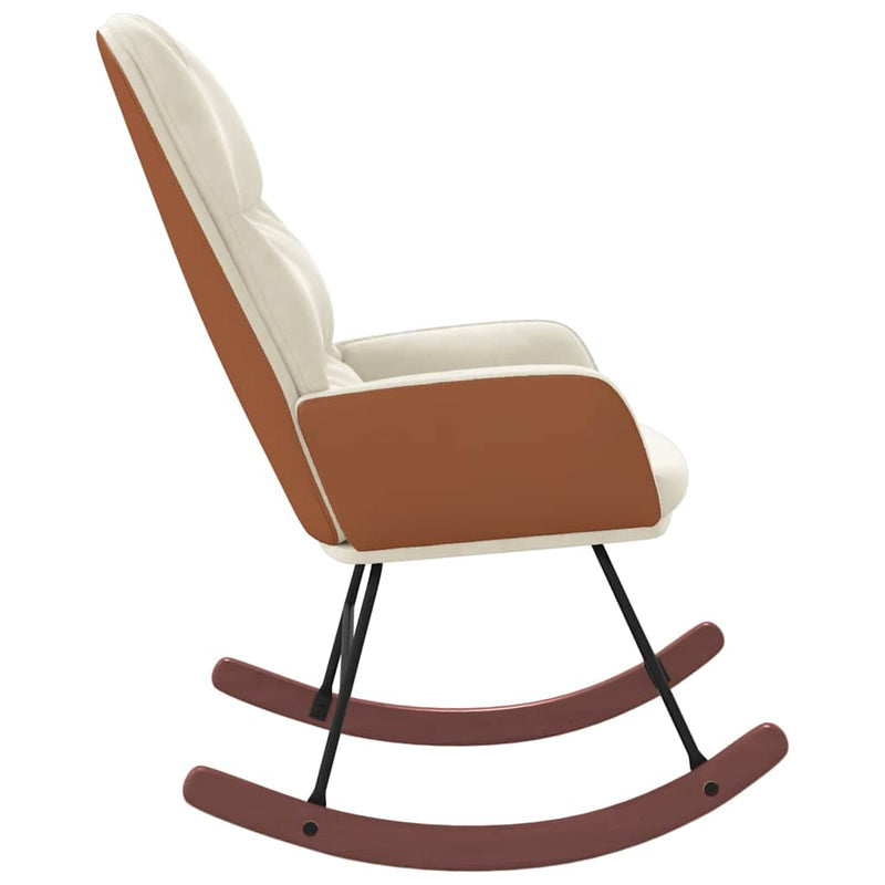 vidaXL krémfehér bársony hintaszék