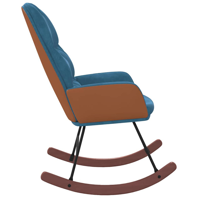 vidaXL kék bársony hintaszék