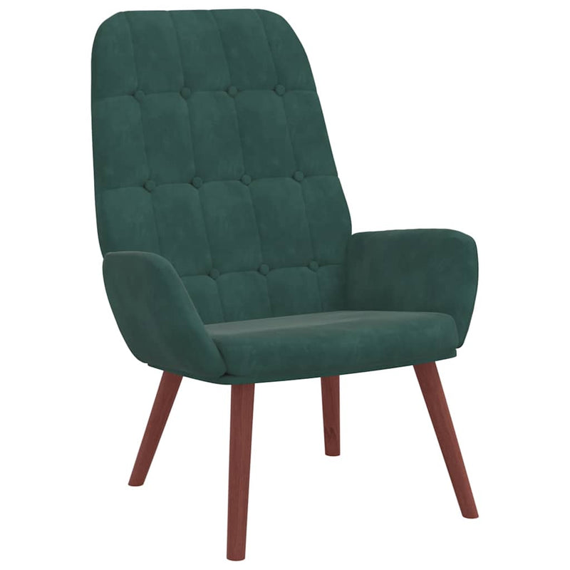 vidaXL sötétzöld bársony pihenőfotel