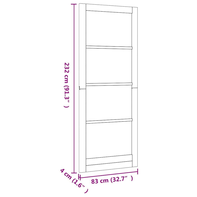 vidaXL Belső Ajtó ORKDAL Barna 83 x 232 cm Furnér