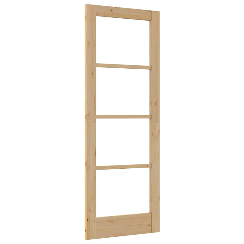 vidaXL Üveges Belső Ajtó Barna 73.5 x 198.5 cm Tömör fenyőfa és üveg