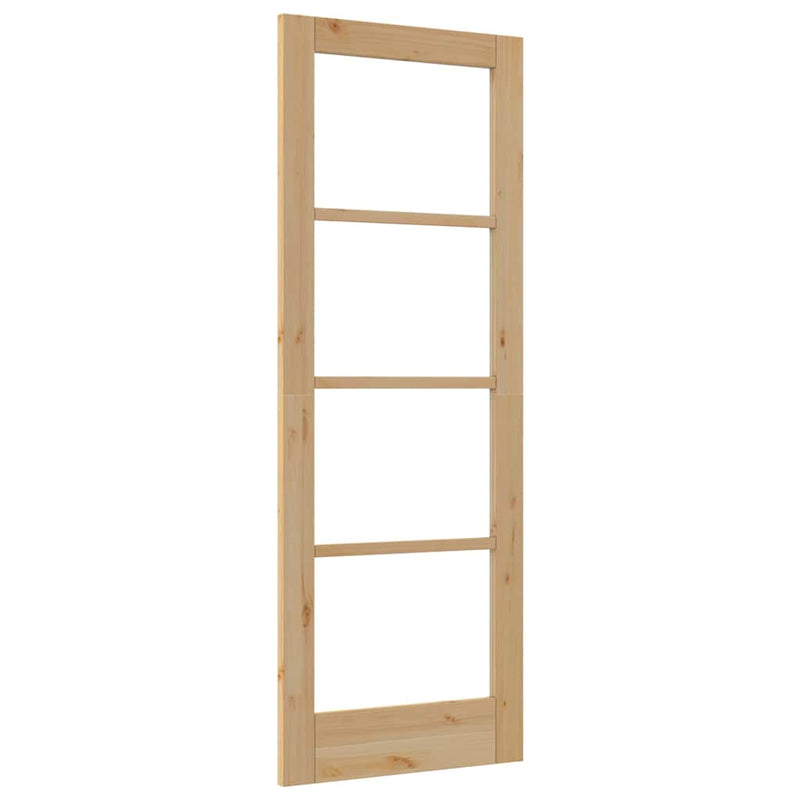 vidaXL Üveges Belső Ajtó Barna 73.5 x 198.5 cm Tömör fenyőfa és üveg