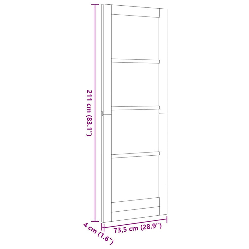 vidaXL Belső Ajtó Üveggel ORKDAL Barna 73.5 x 211 cm