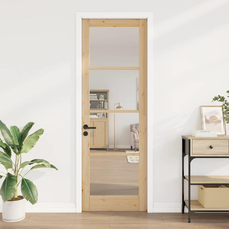 vidaXL Belső Ajtó Üveggel ORKDAL Barna 78 x 232 cm