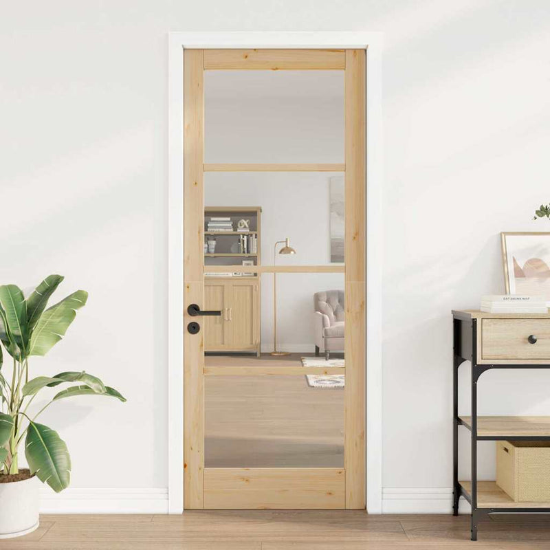 vidaXL Belső Ajtó Üveggel ORKDAL Barna 83 x 211 cm