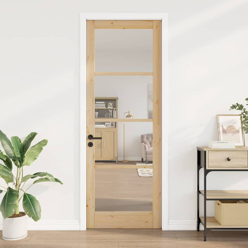vidaXL Belső Ajtó Üveggel ORKDAL Barna 83 x 232 cm