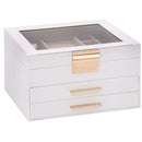 vidaXL ékszerdoboz 3 rétegű fehér 23x20,5x14 cm 23x20,5x14 cm