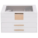 vidaXL ékszerdoboz 3 rétegű fehér 23x20,5x14 cm 23x20,5x14 cm