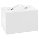 vidaXL ékszerdoboz 3 rétegű tükörrel zárható fehér 26x18x17,5 cm