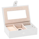 vidaXL ékszerdoboz 3 rétegű tükörrel zárható fehér 26x18x17,5 cm