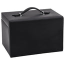 vidaXL ékszerdoboz 3 rétegű tükörrel zárható fekete 26x18x17,5 cm