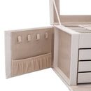 vidaXL ékszerdoboz 4 rétegű tükörrel zárható fehér 22,5x17,5x16,5 cm