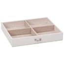 vidaXL ékszerdoboz 4 rétegű tükörrel zárható fehér 22,5x17,5x16,5 cm