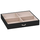 vidaXL ékszerdoboz 3 rétegű tükörrel zárható fekete 26x18x17,5 cm