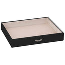 vidaXL ékszerdoboz 3 rétegű tükörrel zárható fekete 26x18x17,5 cm