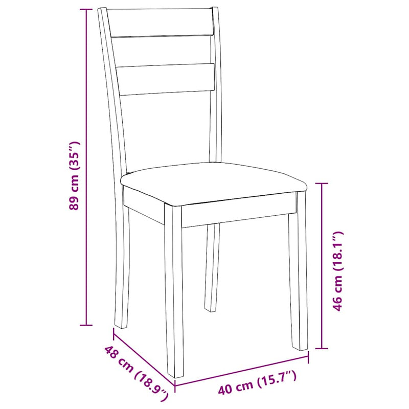 vidaXL 2 db barna tömörfa gumiból készült étkezőszékek párnákkal