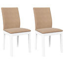 vidaXL 2 db fehér tömörfa gumiból készült étkezőszékek párnákkal