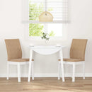 vidaXL 2 db fehér tömörfa gumiból készült étkezőszékek párnákkal