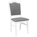 vidaXL 2 db fehér tömörfa gumiból készült étkezőszékek párnákkal