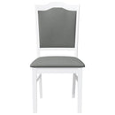 vidaXL 2 db fehér tömörfa gumiból készült étkezőszékek párnákkal