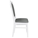 vidaXL 2 db fehér tömörfa gumiból készült étkezőszékek párnákkal