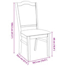 vidaXL 2 db fehér tömörfa gumiból készült étkezőszékek párnákkal