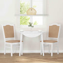 vidaXL 2 db fehér tömörfa gumiból készült étkezőszékek párnákkal