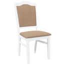 vidaXL 2 db fehér tömörfa gumiból készült étkezőszékek párnákkal