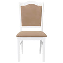 vidaXL 2 db fehér tömörfa gumiból készült étkezőszékek párnákkal