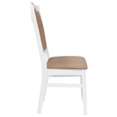 vidaXL 2 db fehér tömörfa gumiból készült étkezőszékek párnákkal