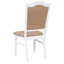 vidaXL 2 db fehér tömörfa gumiból készült étkezőszékek párnákkal