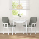 vidaXL 2 db fehér tömörfa gumiból készült étkezőszékek párnákkal