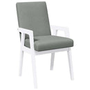 vidaXL 2 db fehér tömörfa gumiból készült étkezőszékek párnákkal