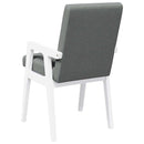 vidaXL 2 db fehér tömörfa gumiból készült étkezőszékek párnákkal