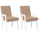 vidaXL 2 db fehér tömörfa gumiból készült étkezőszékek párnákkal