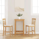 vidaXL 2 db természetes tömörfa gumiból bárszékek párnákkal