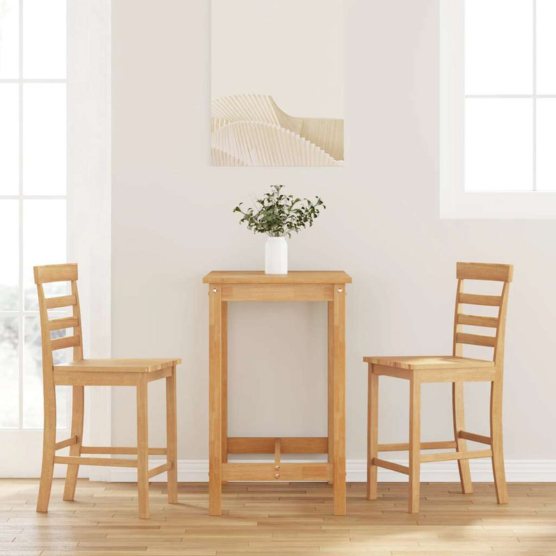 vidaXL 2 db természetes tömörfa gumiból bárszékek