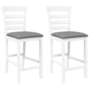 vidaXL 2 db fehér tömörfa gumiból bárszékek párnákkal
