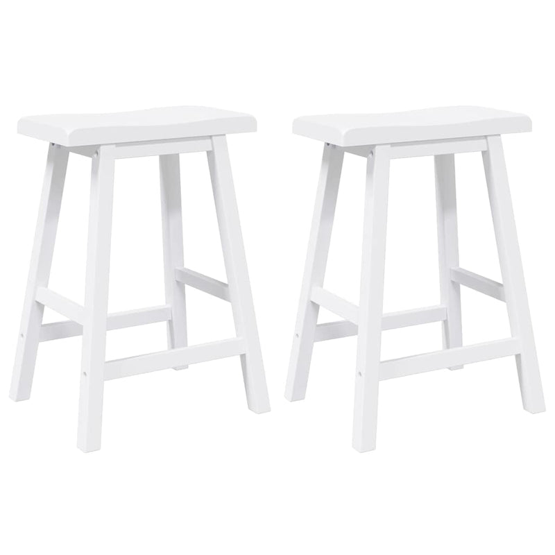 vidaXL 2 db fehér tömörfa gumiból bárszékek