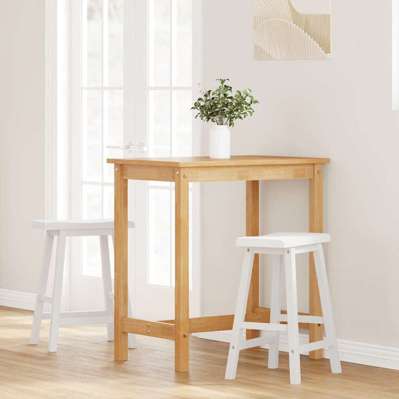 vidaXL 2 db fehér tömörfa gumiból bárszékek