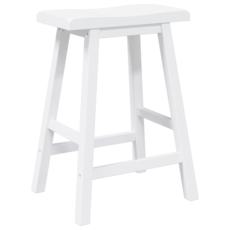 vidaXL 2 db fehér tömörfa gumiból bárszékek