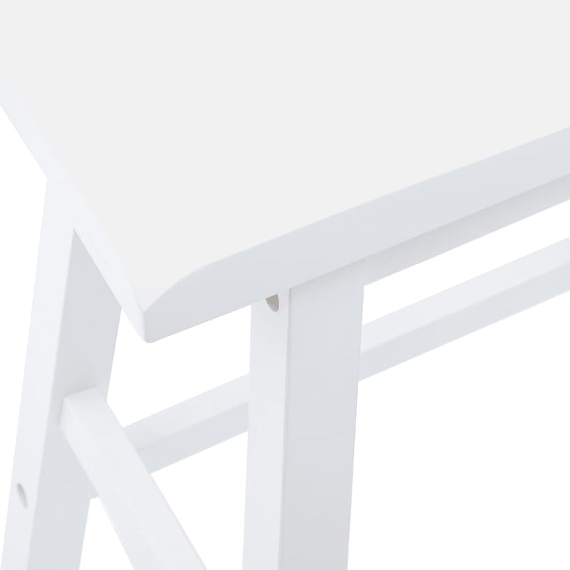 vidaXL 2 db fehér tömörfa gumiból bárszékek