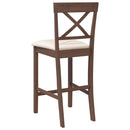 vidaXL 2 db barna tömörfa gumiból bárszékek párnákkal