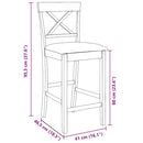 vidaXL 2 db barna tömörfa gumiból bárszékek párnákkal