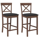 vidaXL 2 db barna tömörfa gumiból bárszékek párnákkal