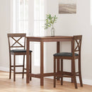 vidaXL 2 db barna tömörfa gumiból bárszékek párnákkal